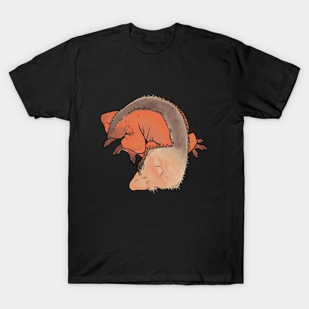 Grayson Line, Large Crested Gecko - Ember T-Shirt by Moon Lily Reptiles